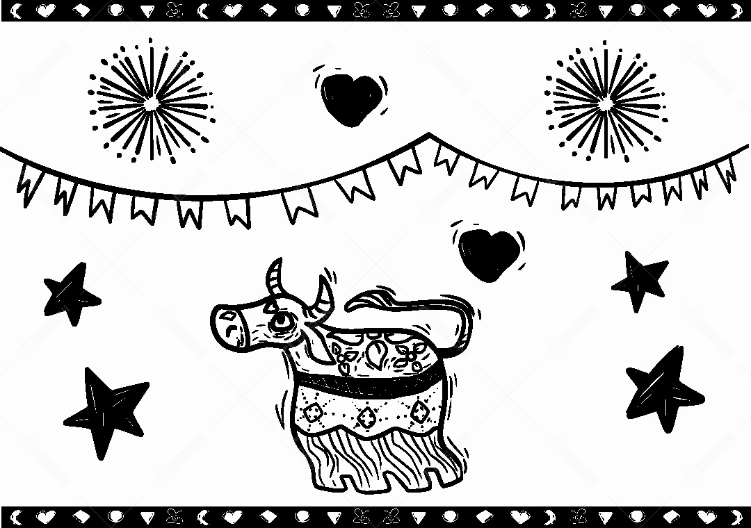 Desenho de Cordel de São João Vetor EPS