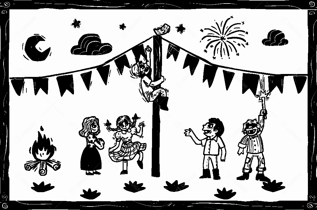 Desenhos de Cordel de São João Vetor EPS