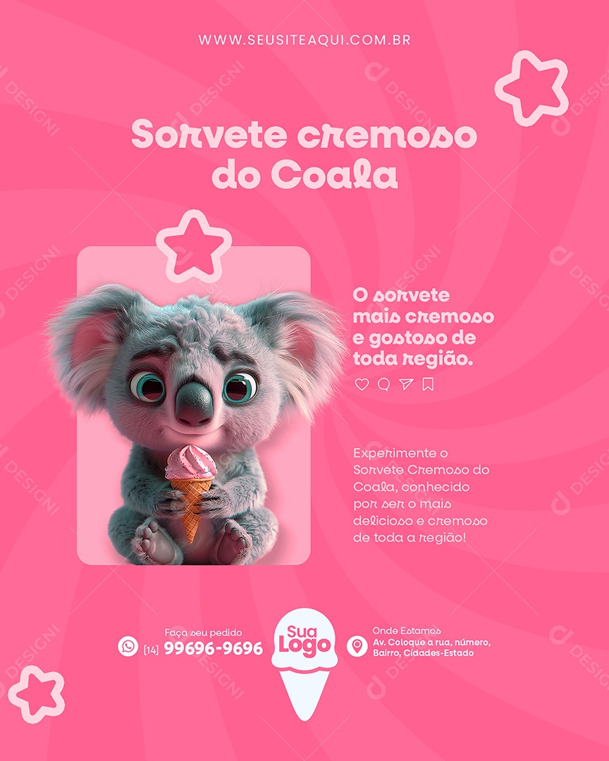 Sorveteria Social Media PSD Editável