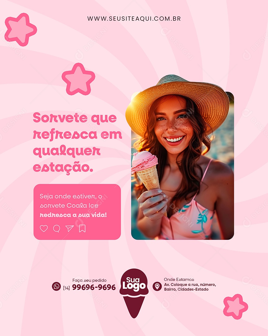 Sorveteria Social Media PSD Editável