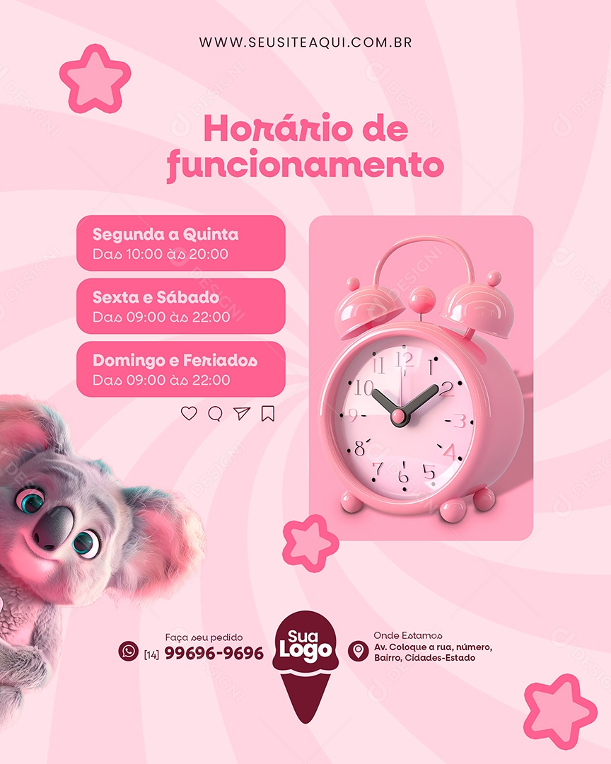 Sorveteria Social Media PSD Editável