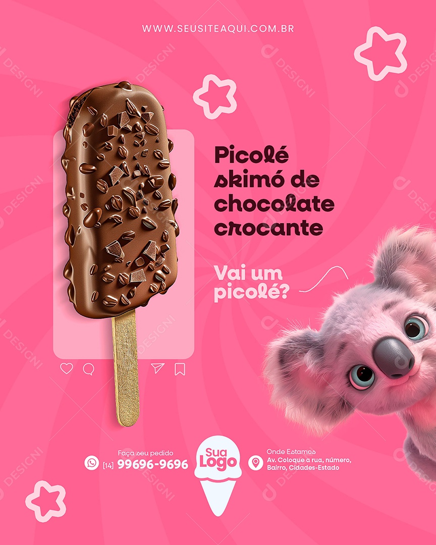 Sorveteria Social Media PSD Editável