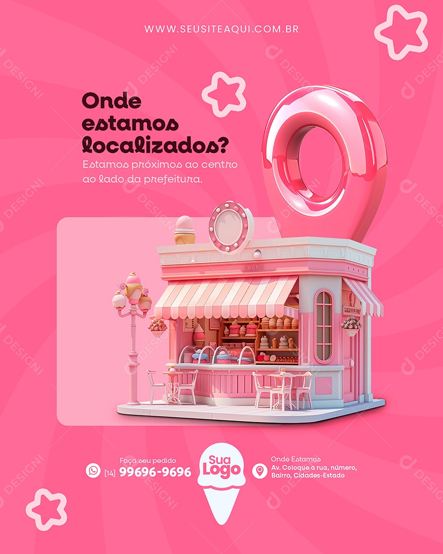 Sorveteria Social Media PSD Editável