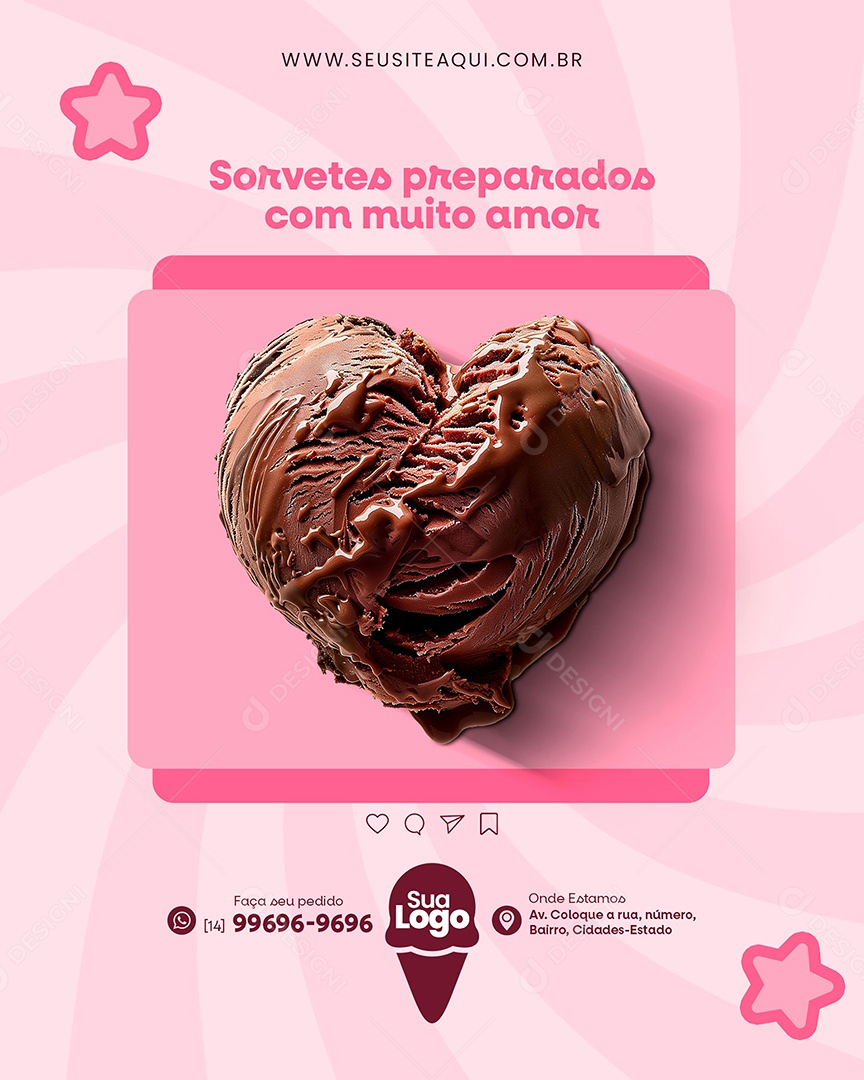 Sorveteria Social Media PSD Editável