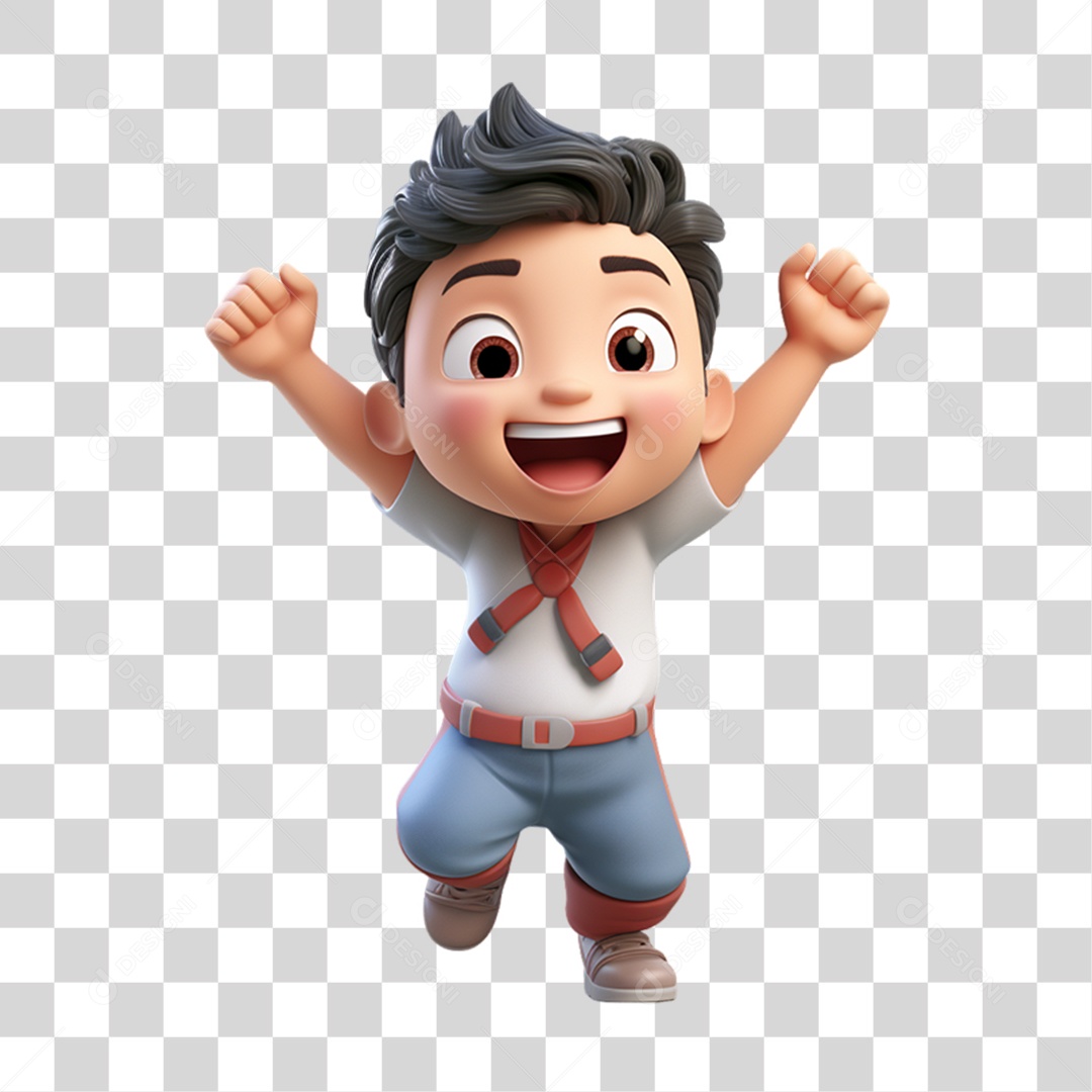 Personagem 3D Menino PNG Transparente