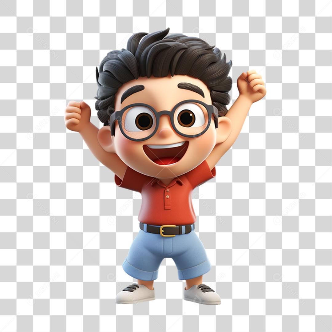 Personagem 3D Menino PNG Transparente