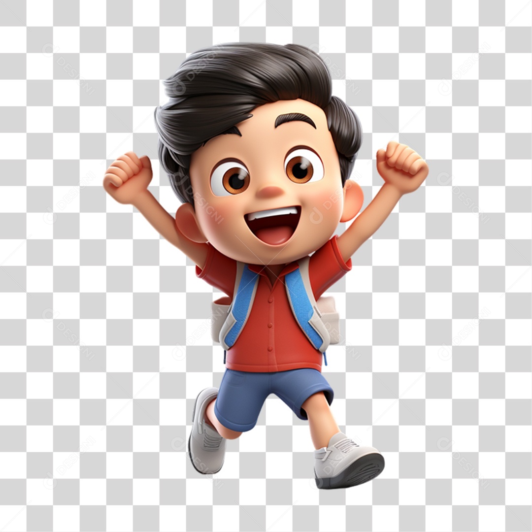 Personagem 3D Menino PNG Transparente