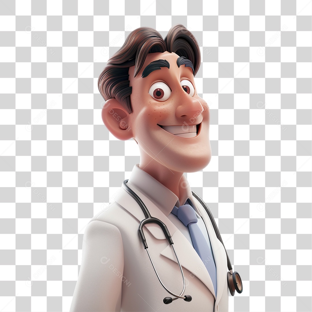 Personagem 3D Homem Médico PNG Transparente