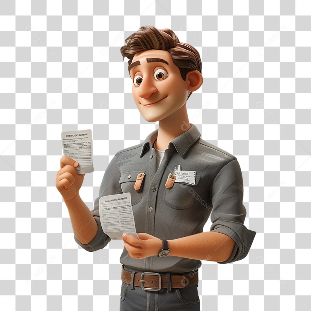 Personagem 3D Homem PNG Transparente