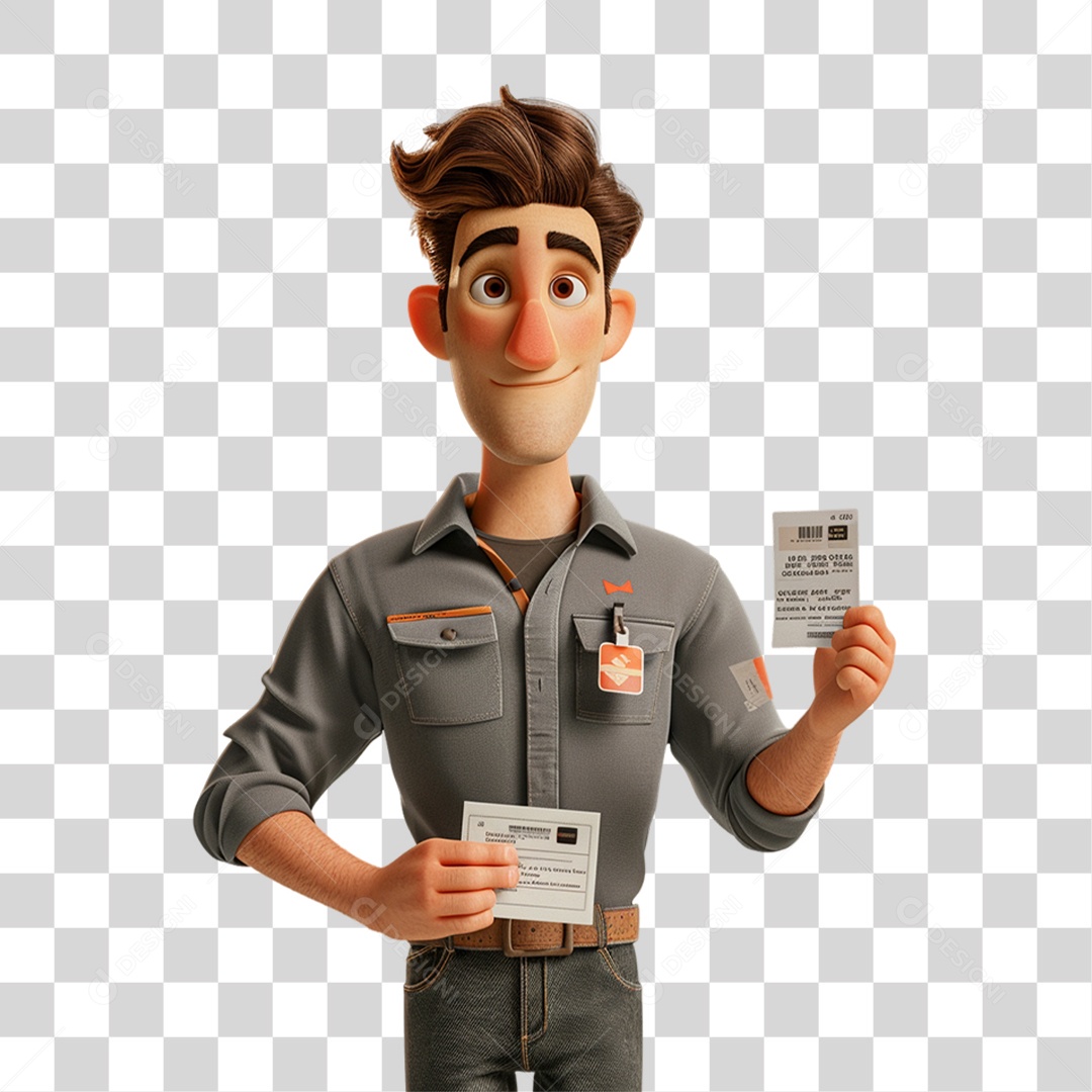 Personagem 3D Homem PNG Transparente