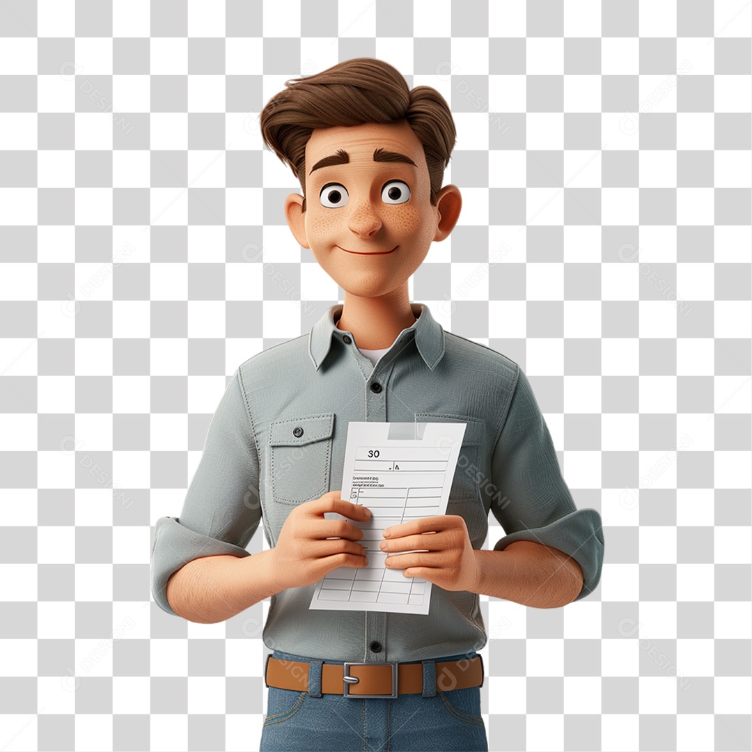 Personagem 3D Homem PNG Transparente