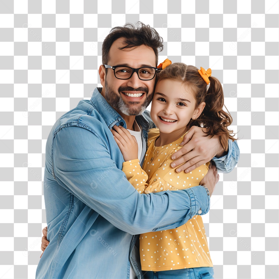 Pai e Filha Dia dos Pais PNG Transparente