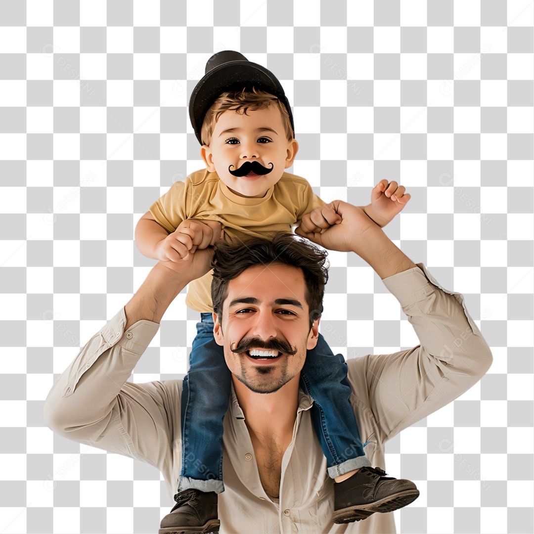 Pai e Filho Dia dos Pais PNG Transparente