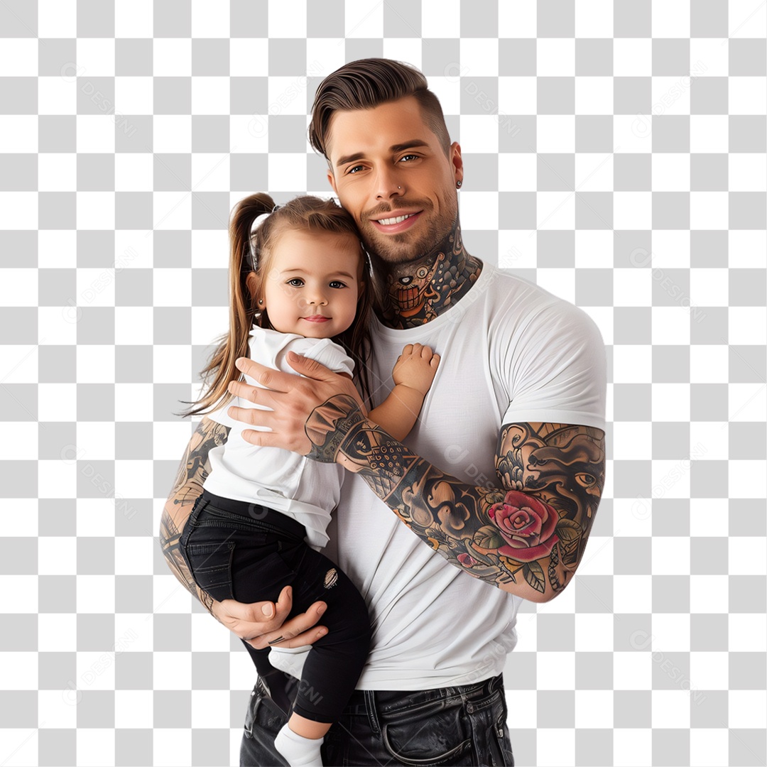 Pai e Filha Dia dos Pais PNG Transparente