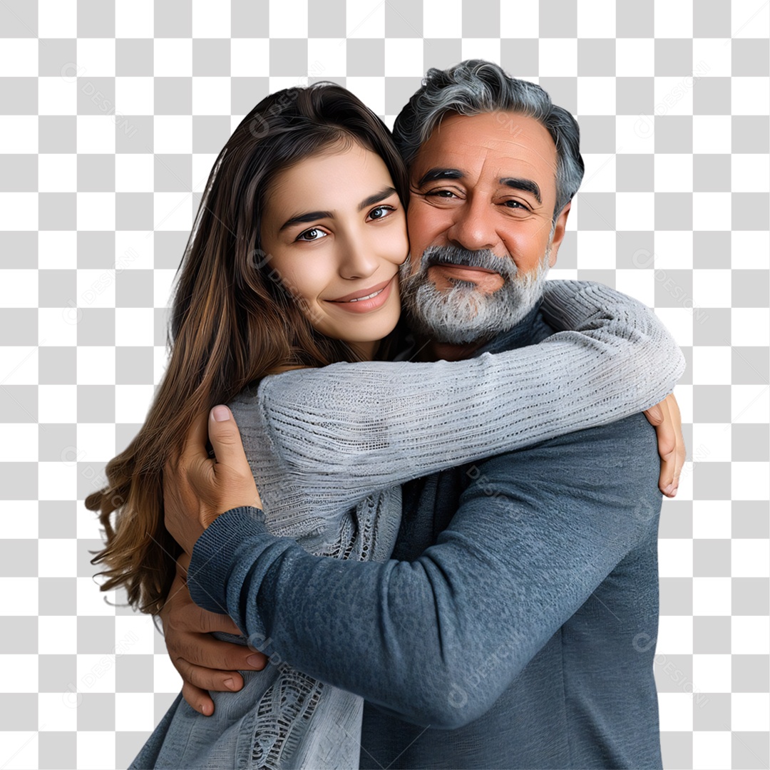 Pai e Filha Dia dos Pais PNG Transparente