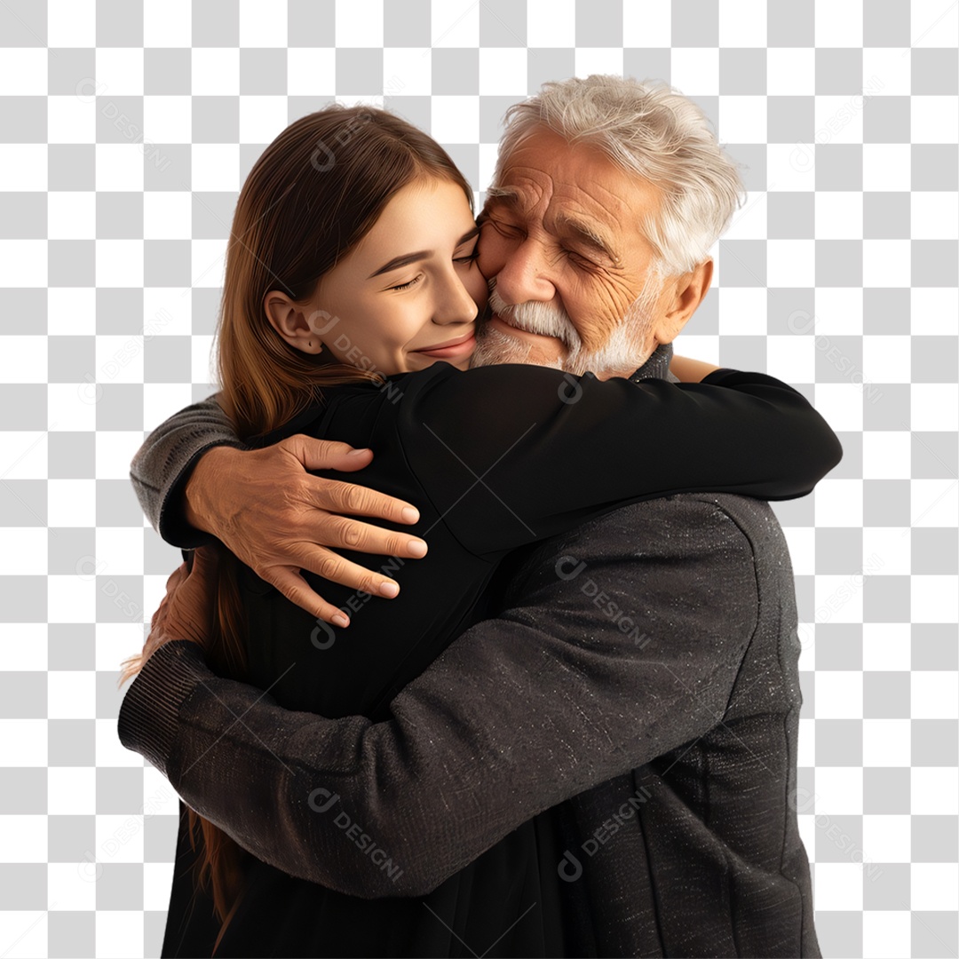 Pai e Filha Dia dos Pais PNG Transparente