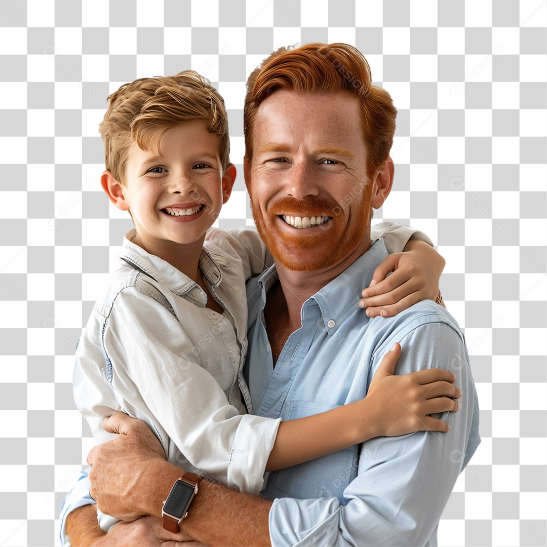 Pai e Filho Dia dos Pais PNG Transparente