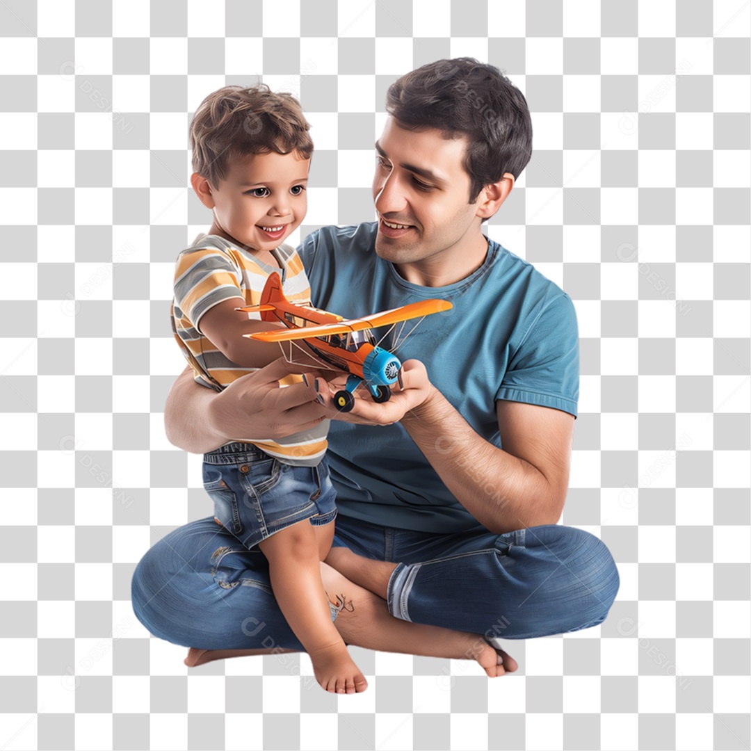 Pai e Filho Dia dos Pais PNG Transparente