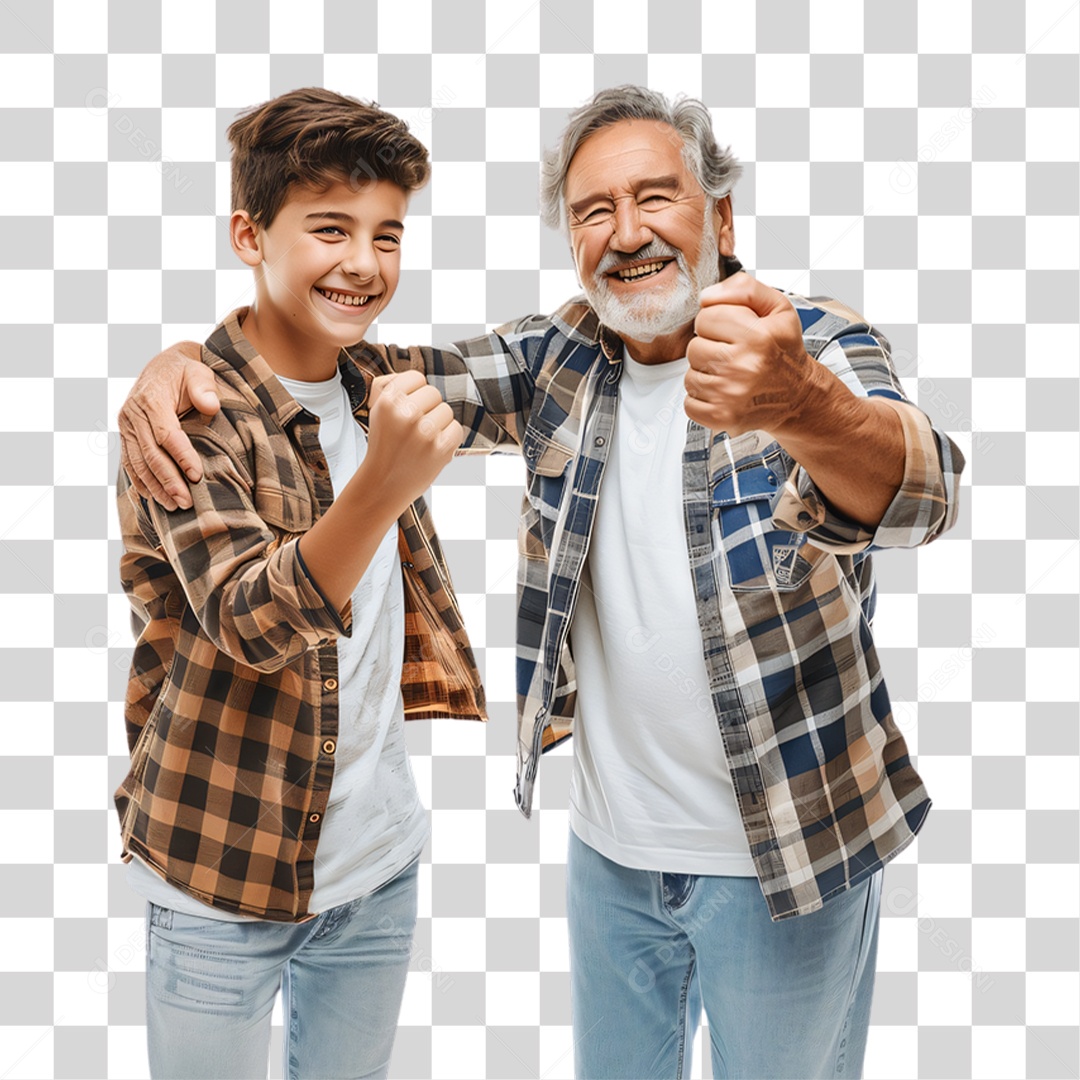 Pai e Filho Dia dos Pais PNG Transparente