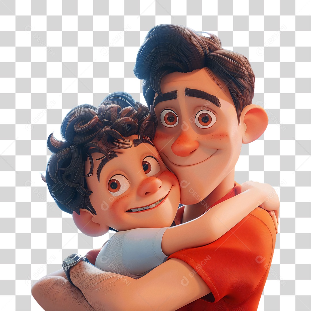 Pai e Filho Dia dos Pais PNG Transparente