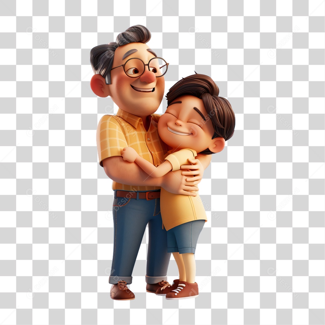 Pai e Filho Dia dos Pais PNG Transparente