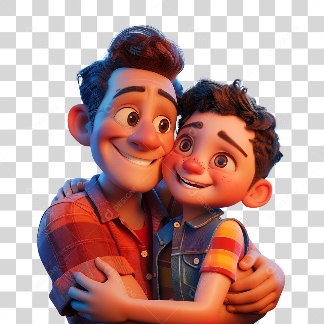 Pai e Filho Dia dos Pais PNG Transparente