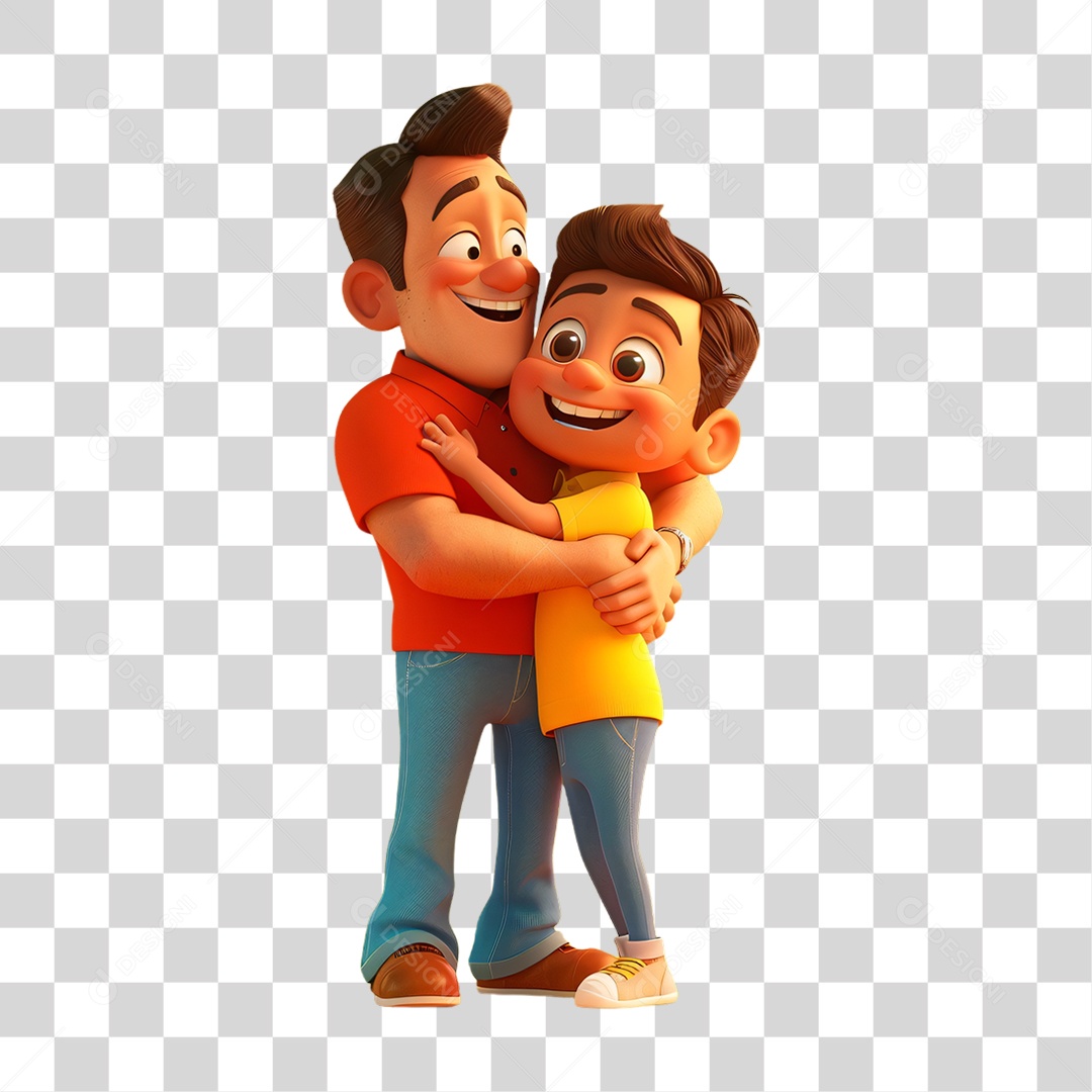 Pai e Filho Dia dos Pais PNG Transparente