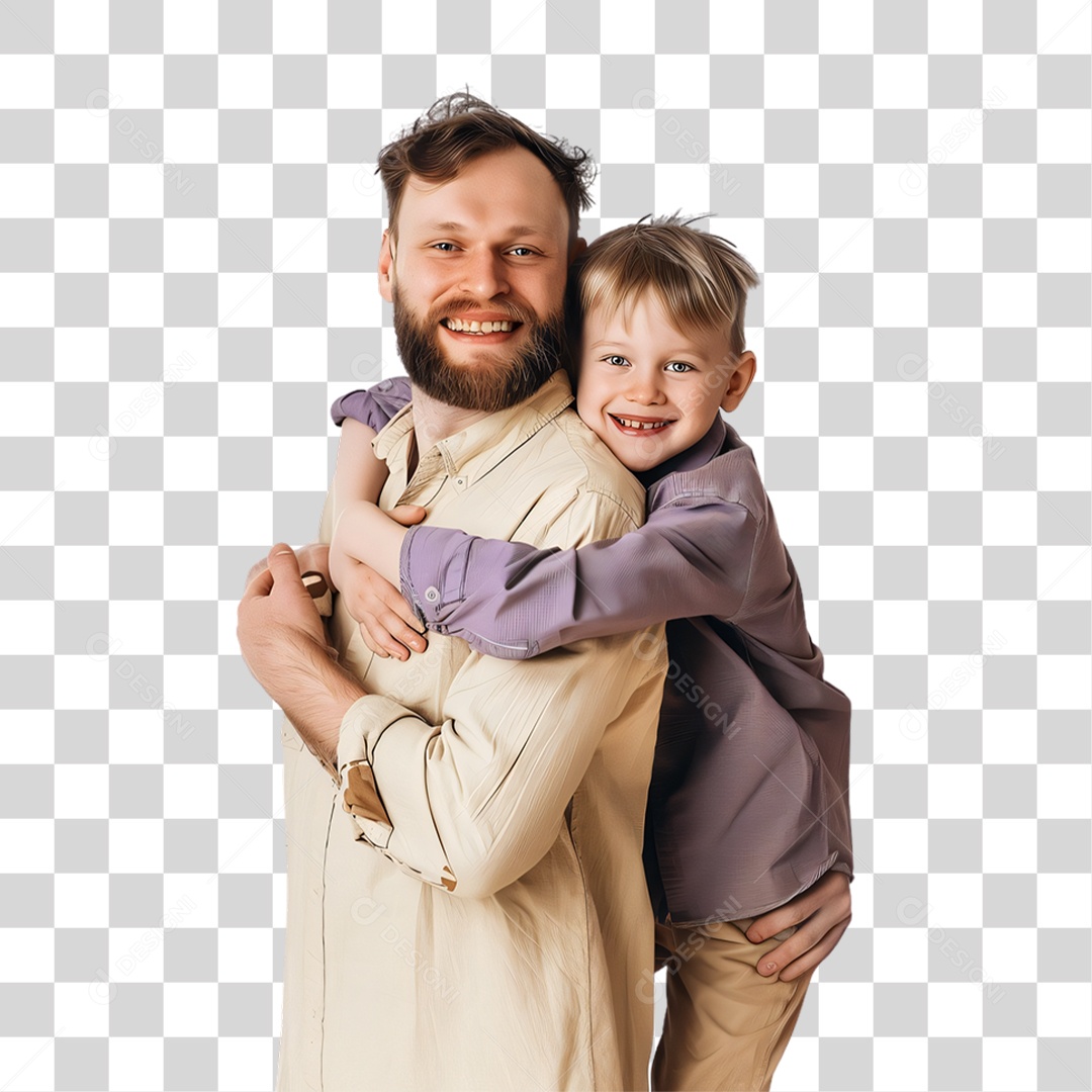Pai e Filho Dia dos Pais PNG Transparente