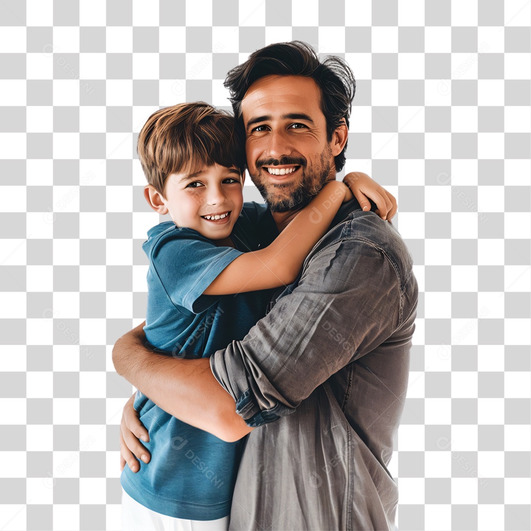 Pai e Filho Dia dos Pais PNG Transparente