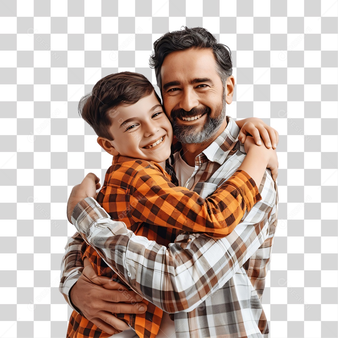 Pai e Filho Dia dos Pais PNG Transparente