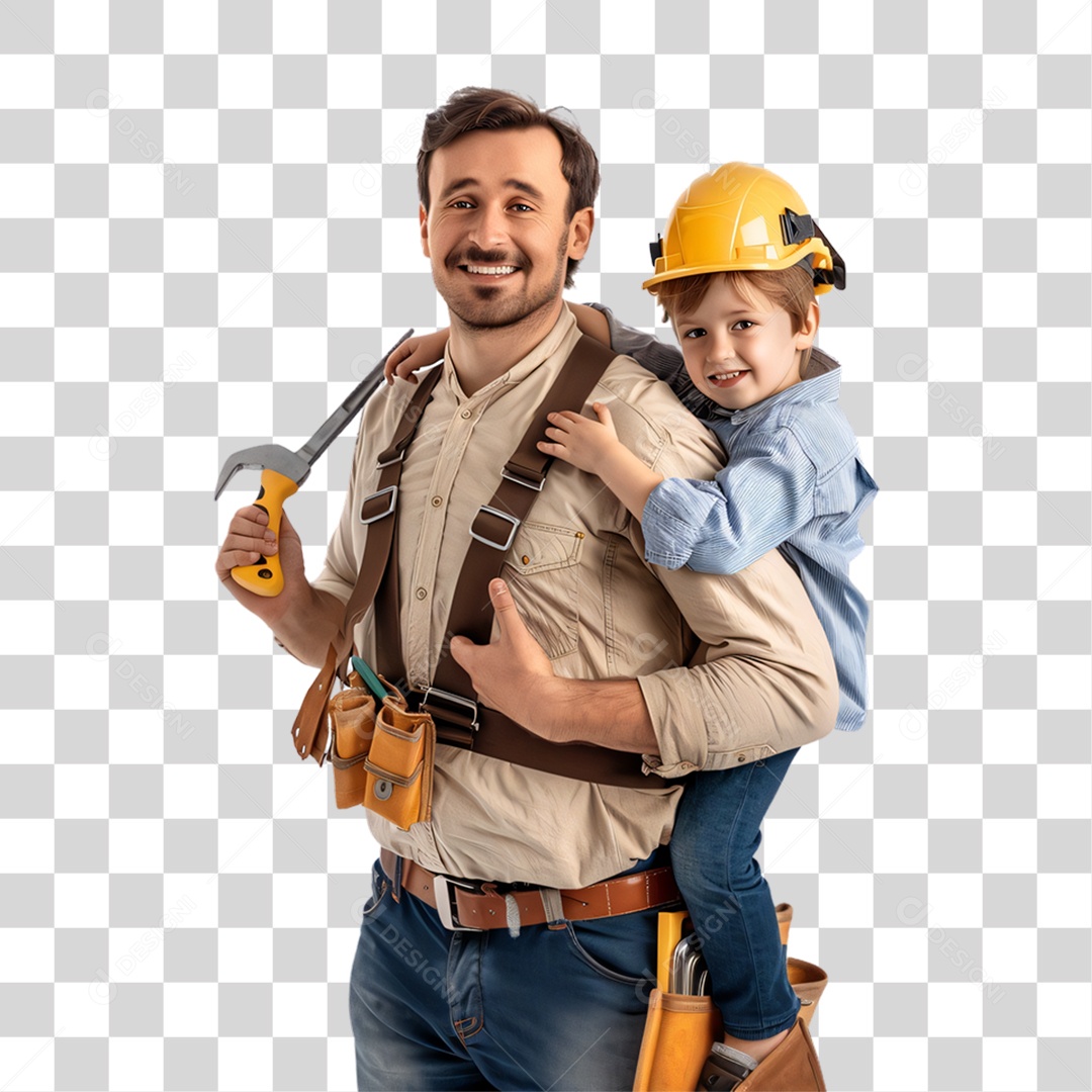 Pai e Filho Dia dos Pais PNG Transparente