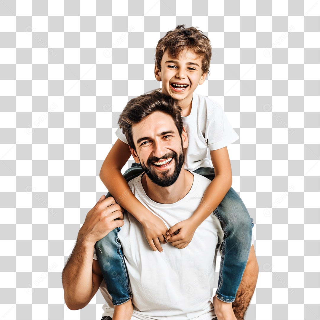 Pai e Filho Dia dos Pais PNG Transparente