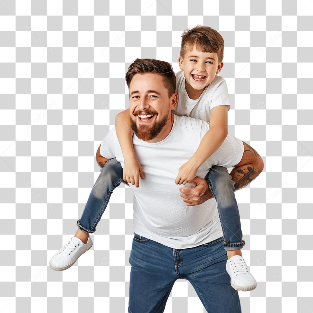 Pai e Filho Dia dos Pais PNG Transparente