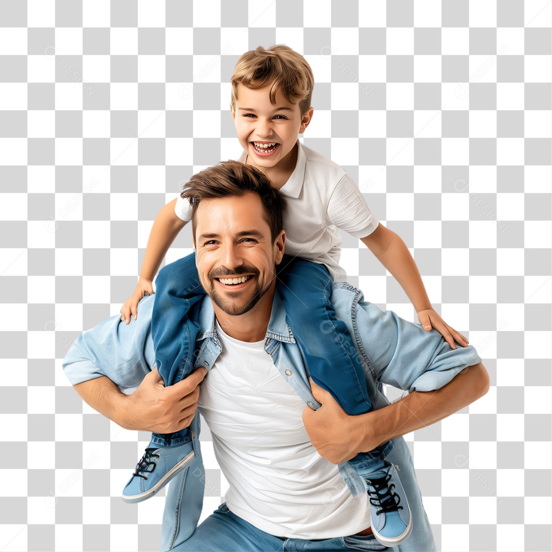 Pai e Filho Dia dos Pais PNG Transparente