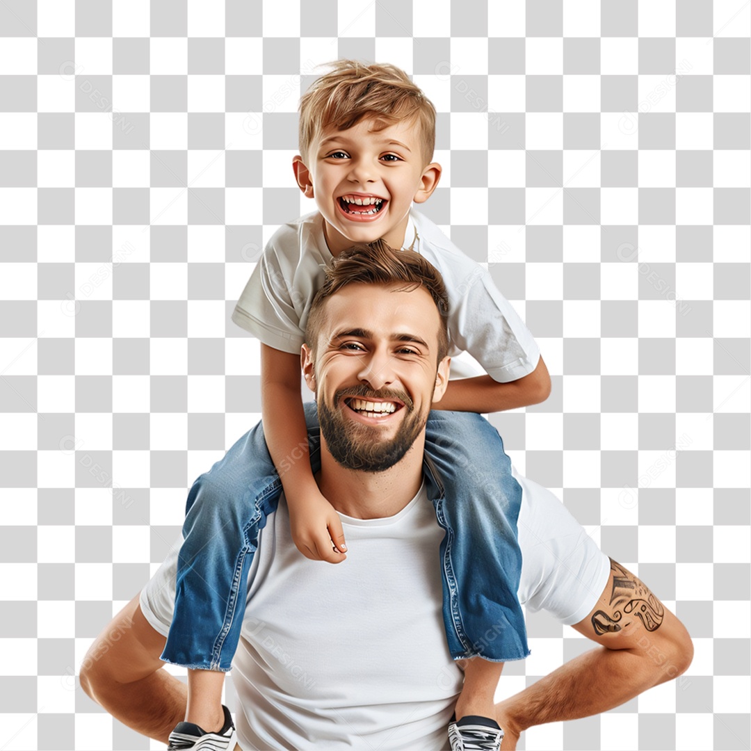 Pai e Filho Dia dos Pais PNG Transparente