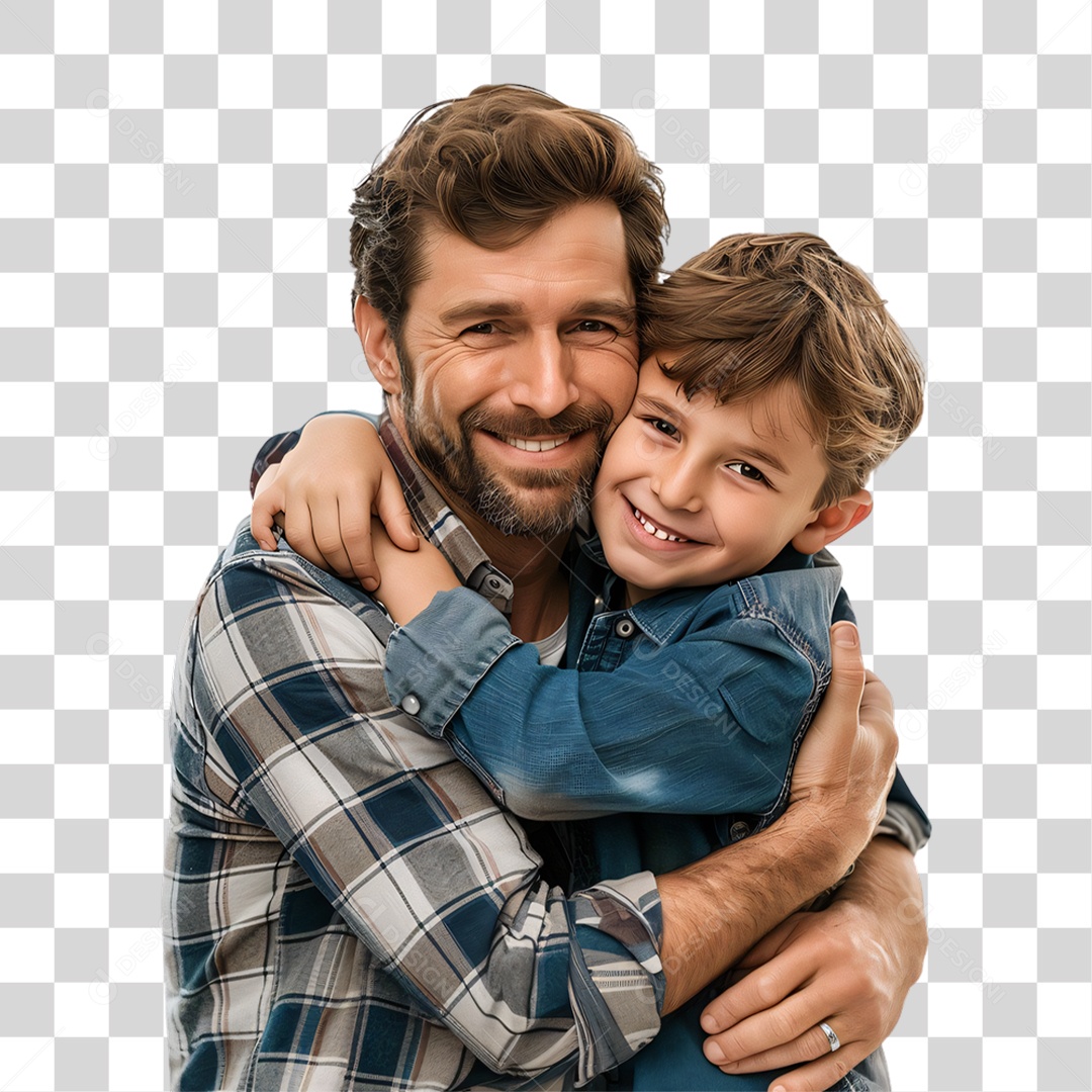 Pai e Filho Dia dos Pais PNG Transparente