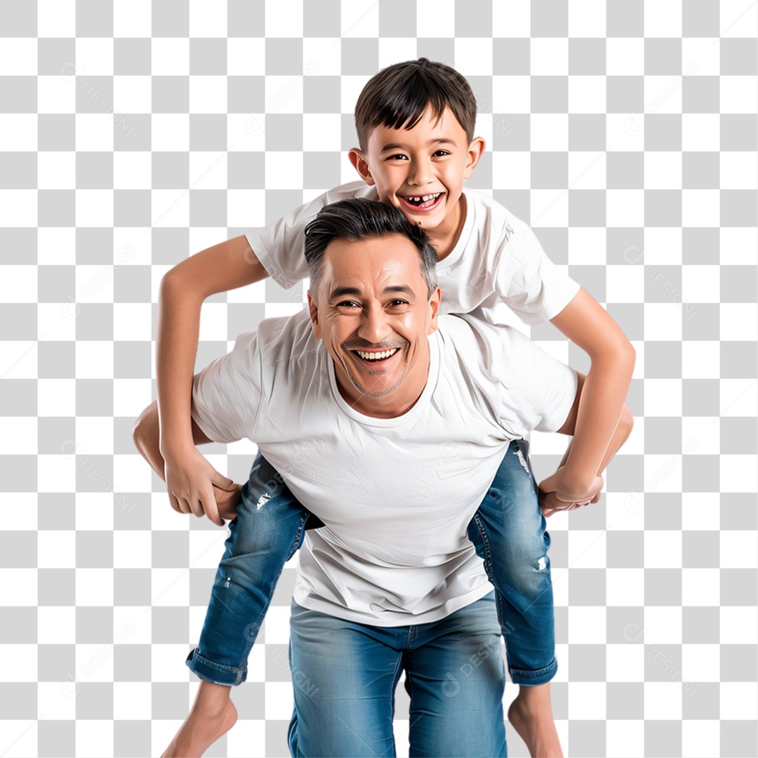 Pai e Filho Dia dos Pais PNG Transparente