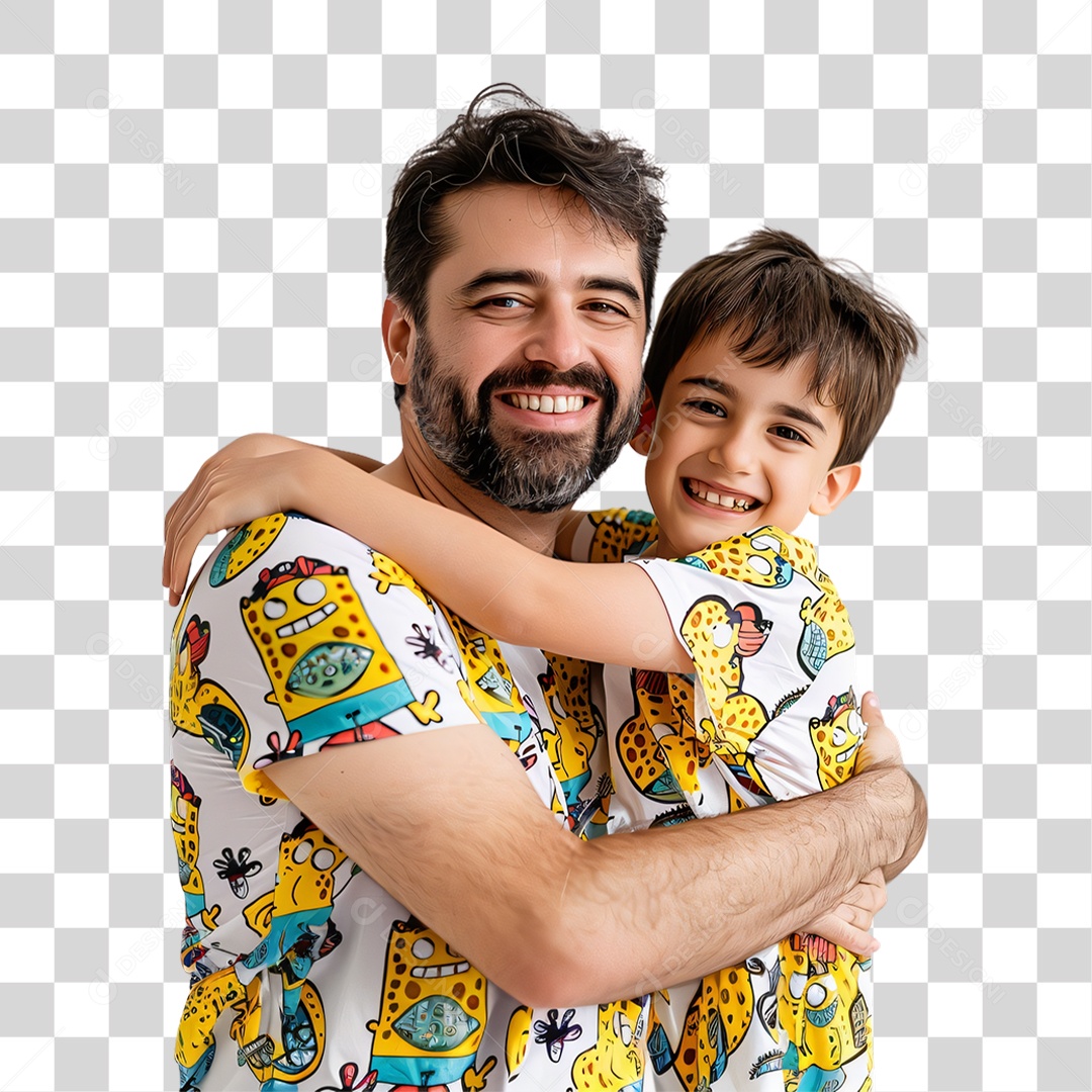 Pai e Filho Dia dos Pais PNG Transparente