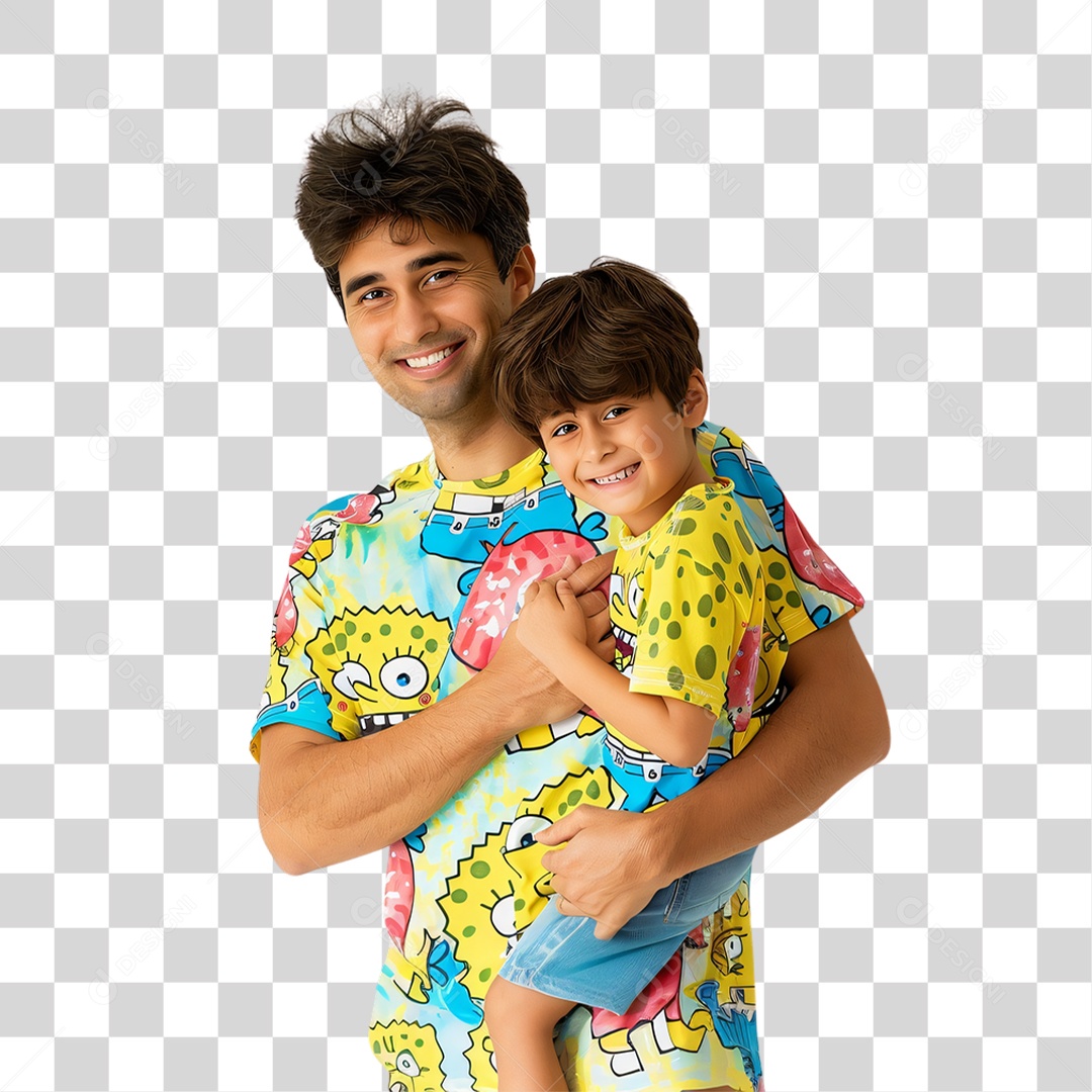 Pai e Filho Dia dos Pais PNG Transparente