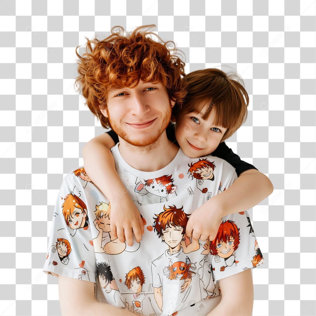 Pai e Filho Dia dos Pais PNG Transparente