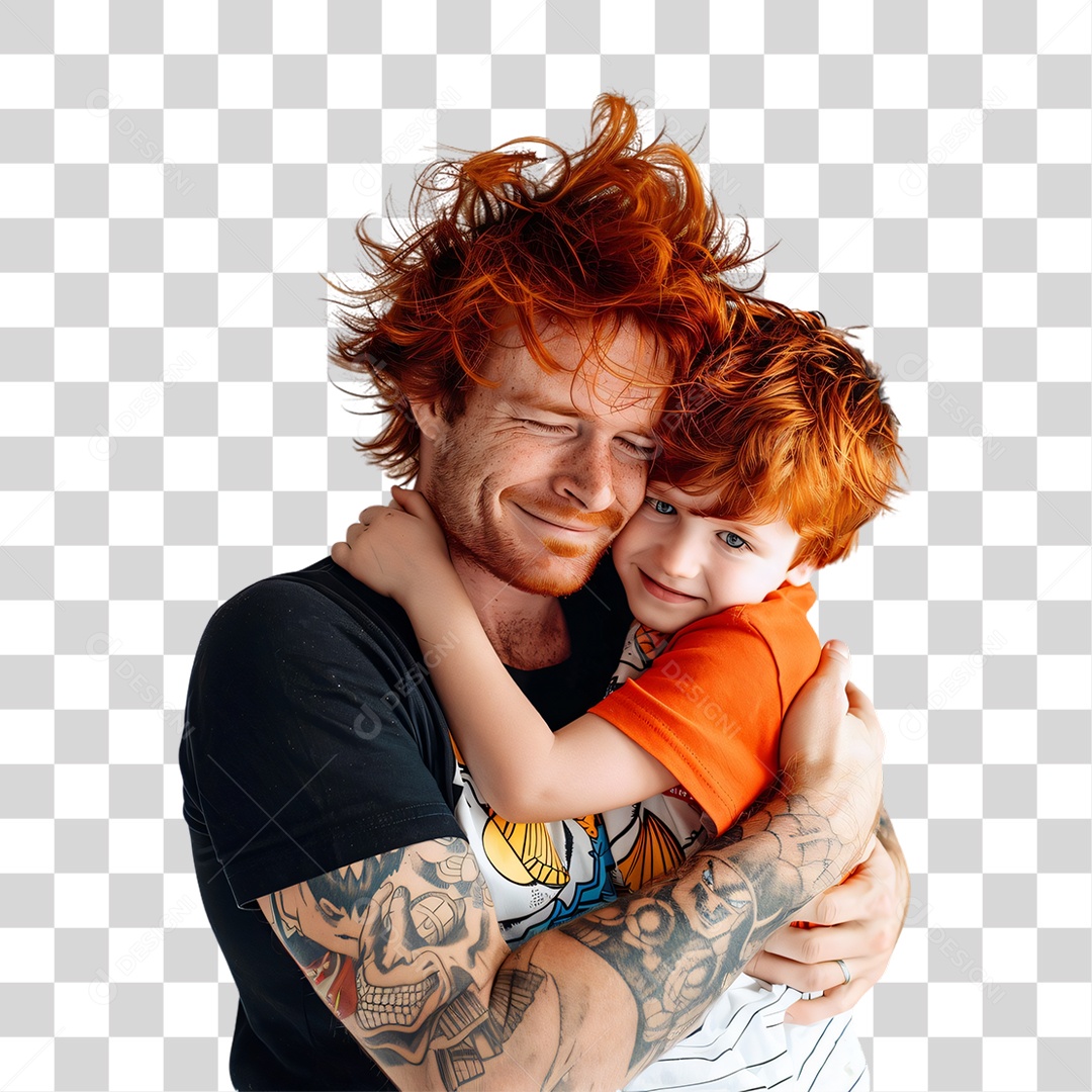 Pai e Filho Dia dos Pais PNG Transparente