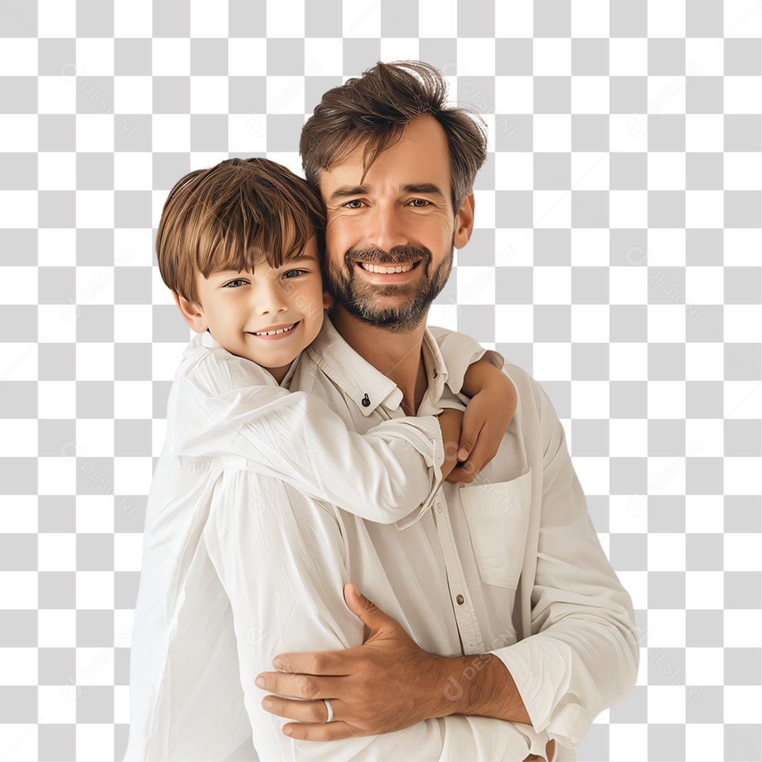 Pai e Filho Dia dos Pais PNG Transparente