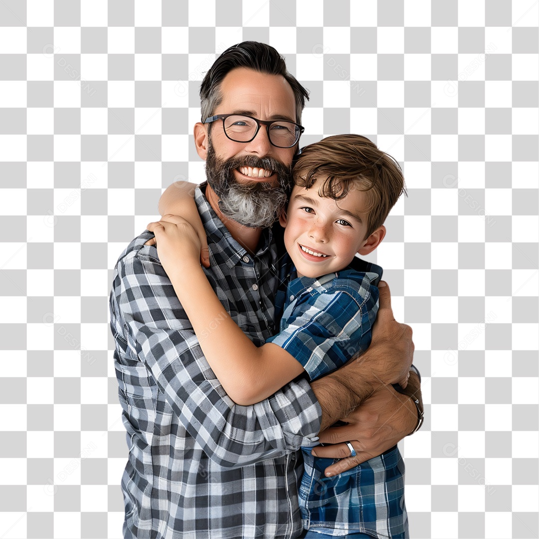 Pai e Filho Dia dos Pais PNG Transparente