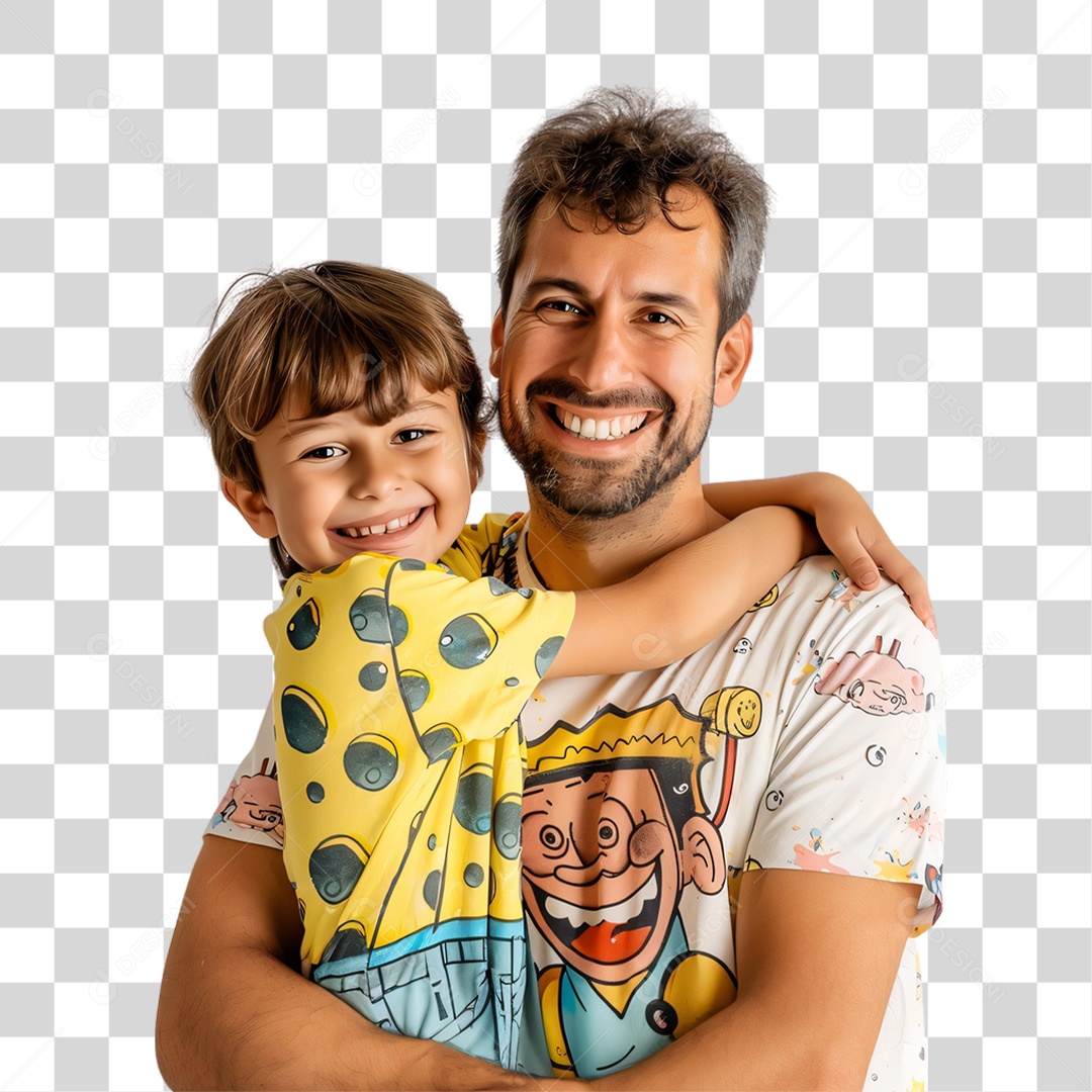 Pai e Filho Dia dos Pais PNG Transparente