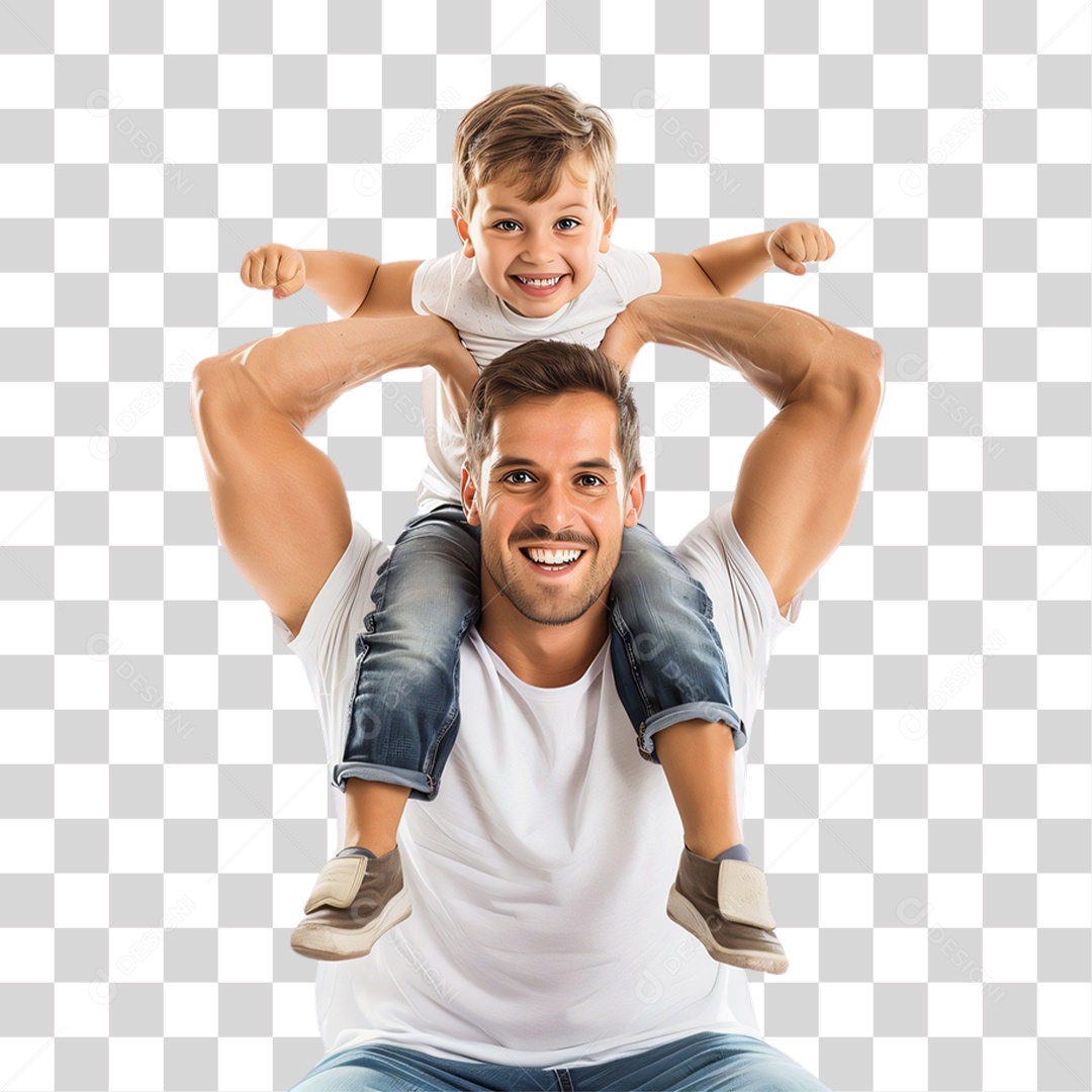 Pai e Filho Dia dos Pais PNG Transparente