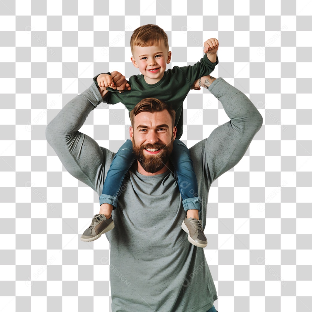 Pai e Filho Dia dos Pais PNG Transparente