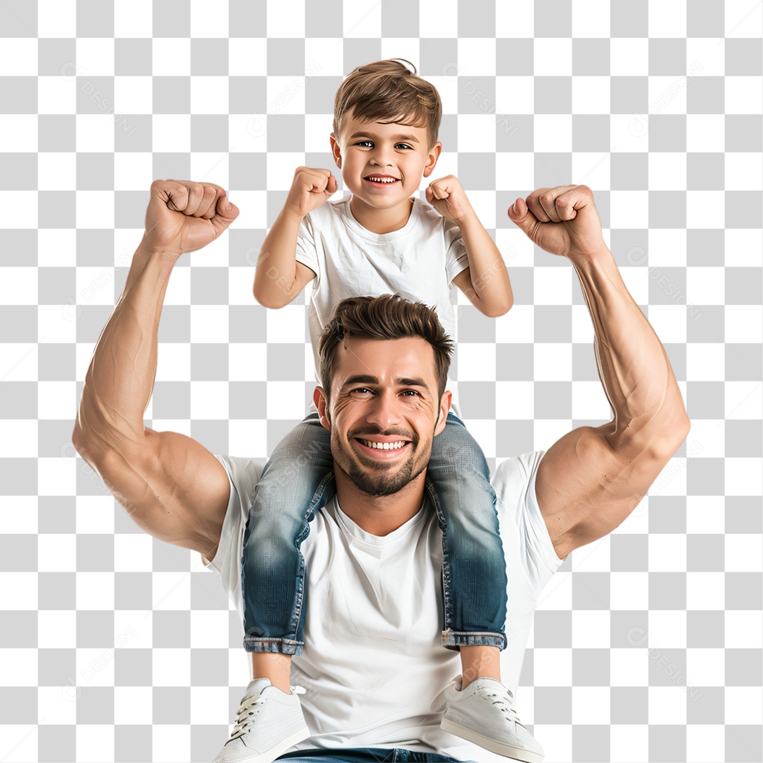 Pai e Filho Dia dos Pais PNG Transparente