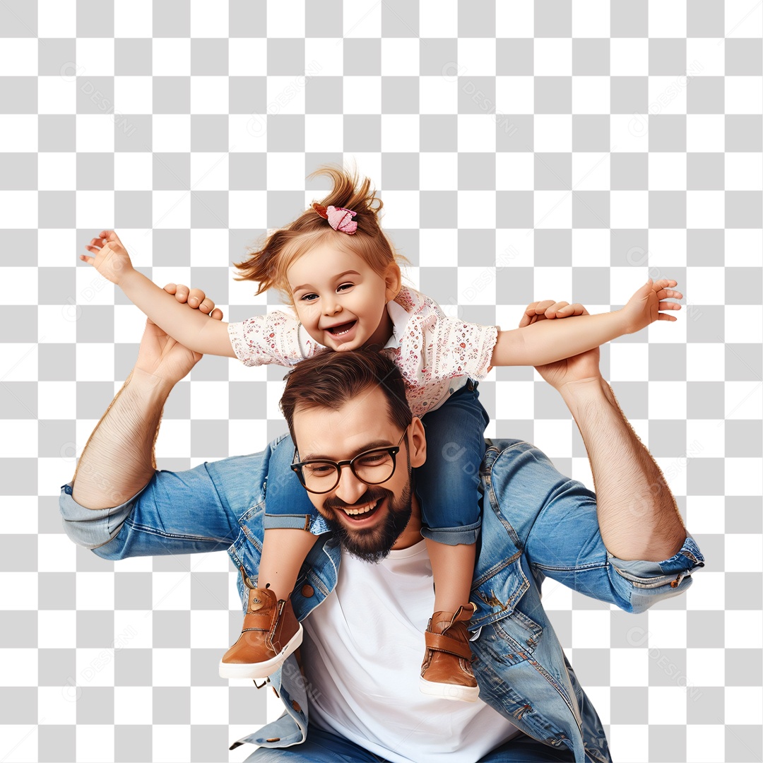 Pai e Filha Dia dos Pais PNG Transparente