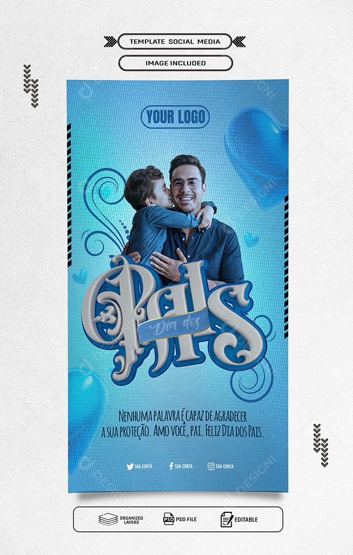 Story Dia dos Pais 11 de Agosto Social Medi PSD Editável