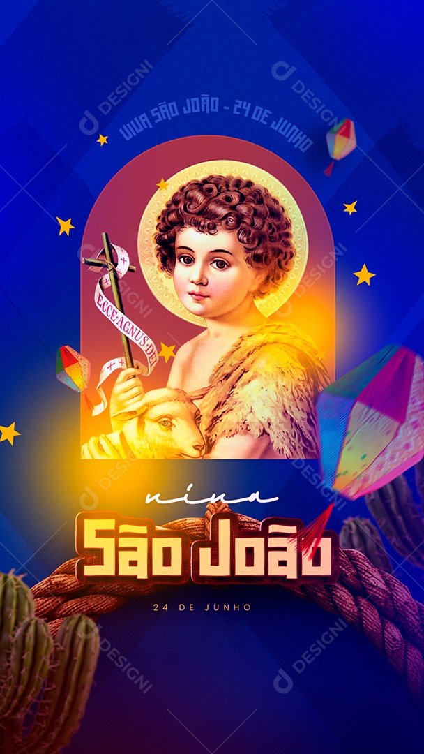 Story São João 24 de Junho Social Media PSD Editável